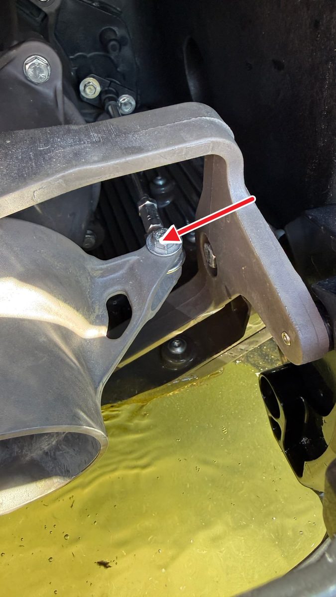 Rot Markierte Schraube Der Lenkstange An Der Steering Nozzle