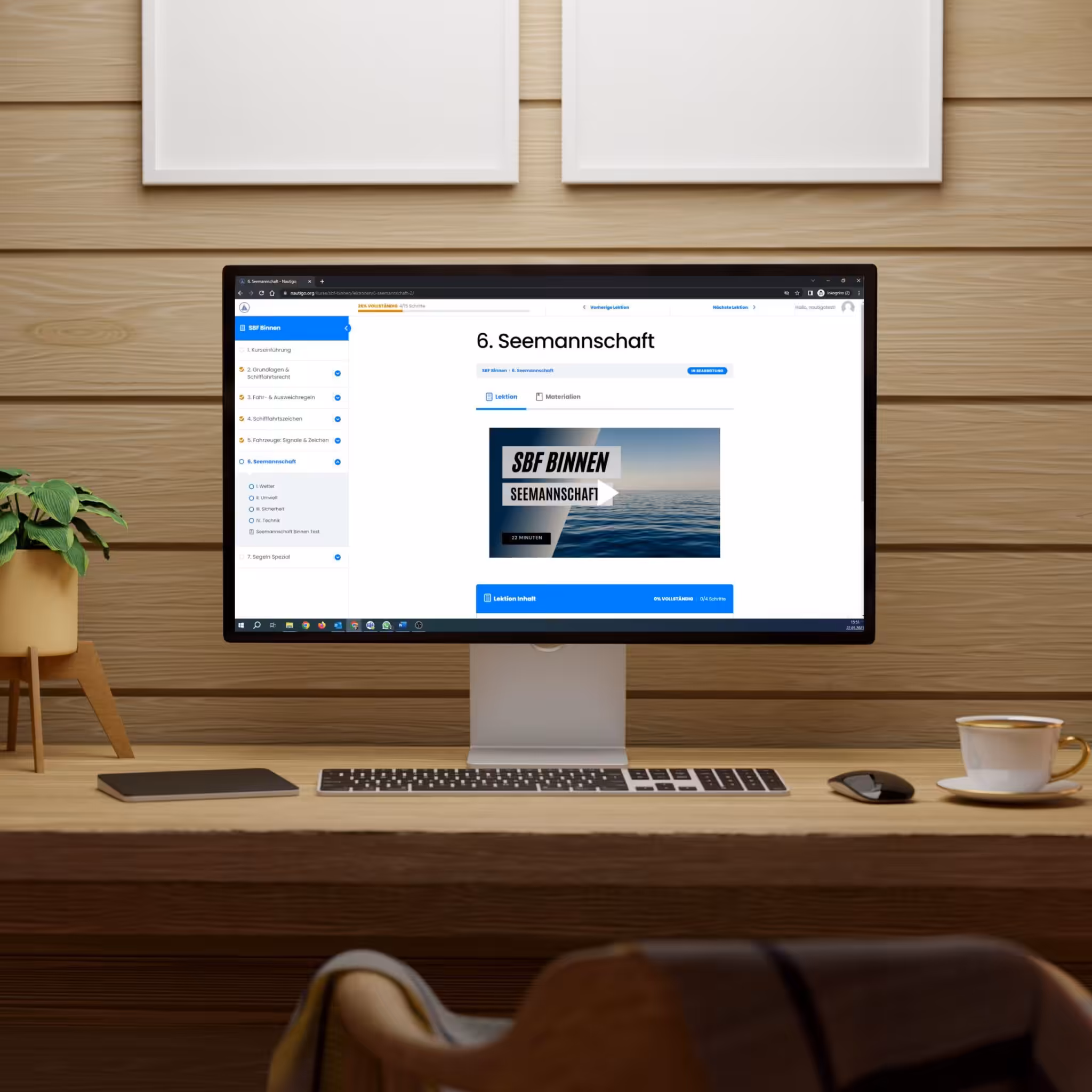 Neutral Modern Home Office Room Desktop Computer Device Mockup For Website Design Interface Instagram Post