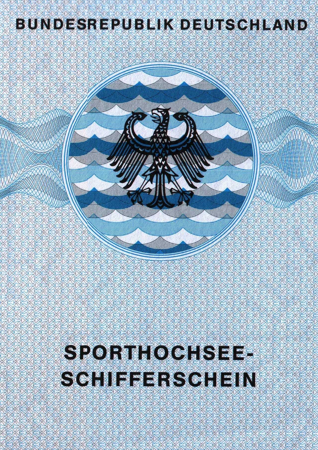 Sporthochseeschifferschein Shs — Vorderseite Des Offiziellen Dokuments