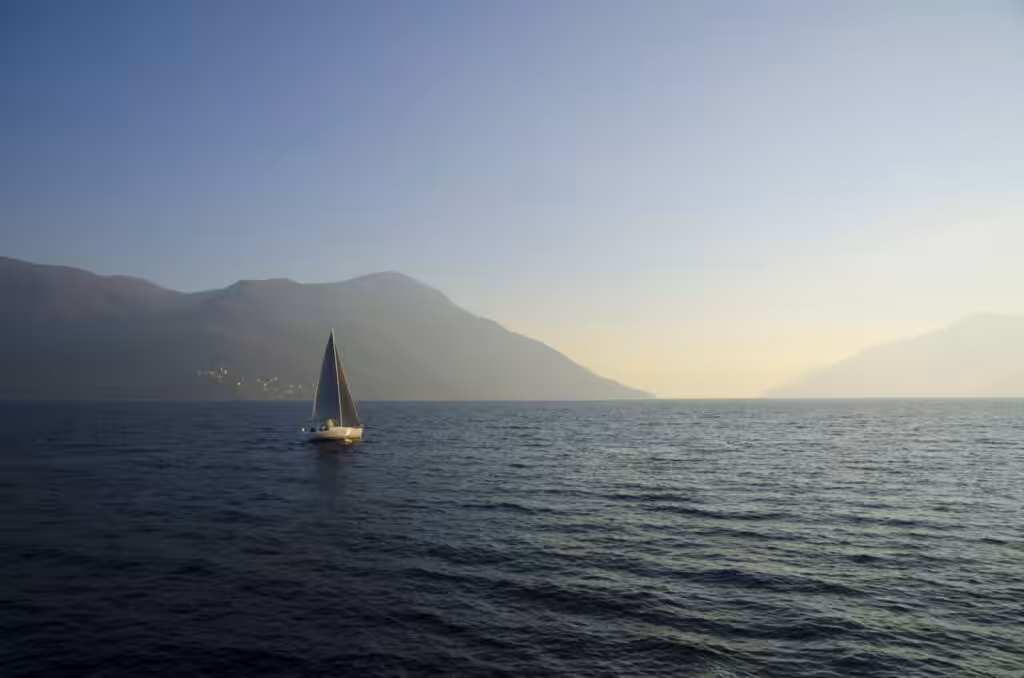 Small Sailboat Lake Peaceful Summer
