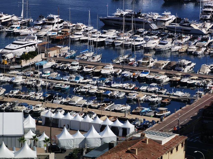 Large Yacht Harbor Mediterranean Sun