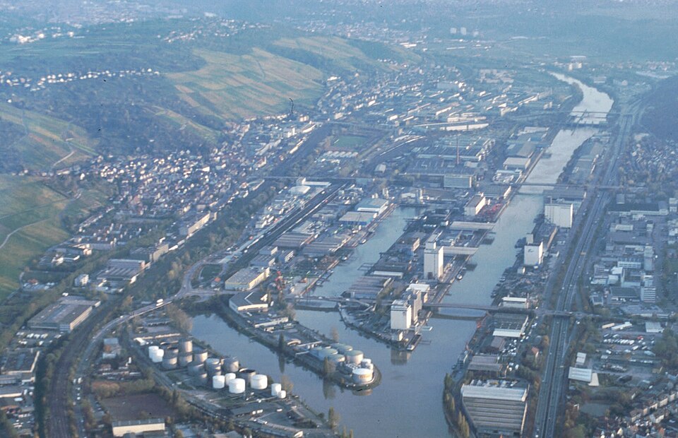 Neckar-Hafen Stuttgart – Bundeswasserstraße Im Luftbild